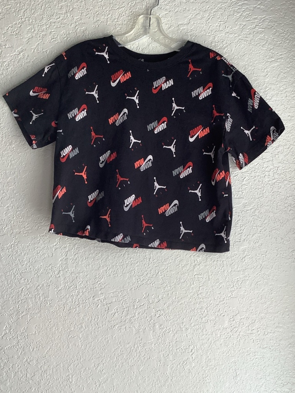Nike Black Kids' Jumpman Allover Graphic Tee with Red & White Accents